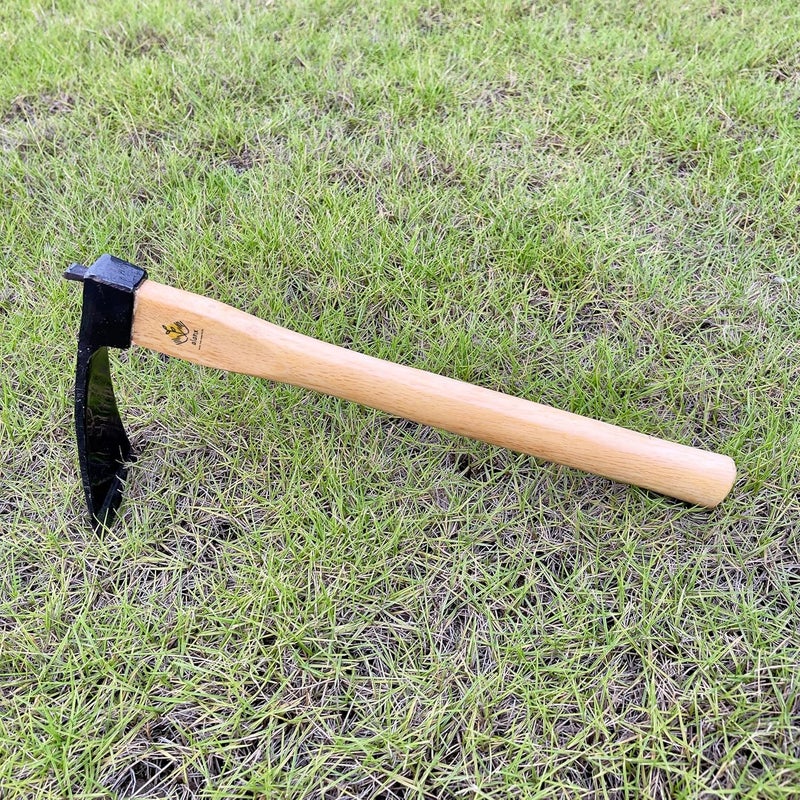 ALANX 14 Inch Heavy Duty Narrow Hoe, Without Welding, Japanese Carbon Steel with Oak Wooden Handle, Garden Tool for Digging, Weeding, and Planting - Image 2
